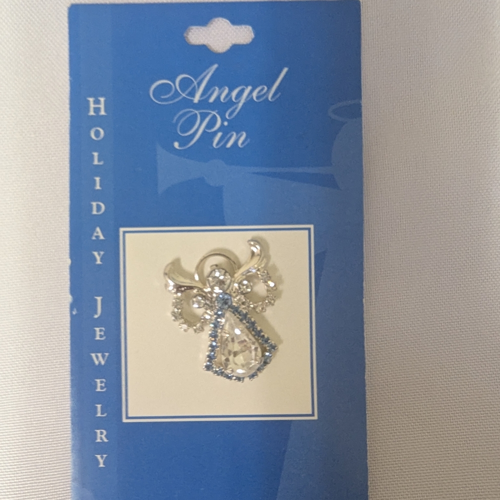Silver and Blue Brooch Elegant Jewelry